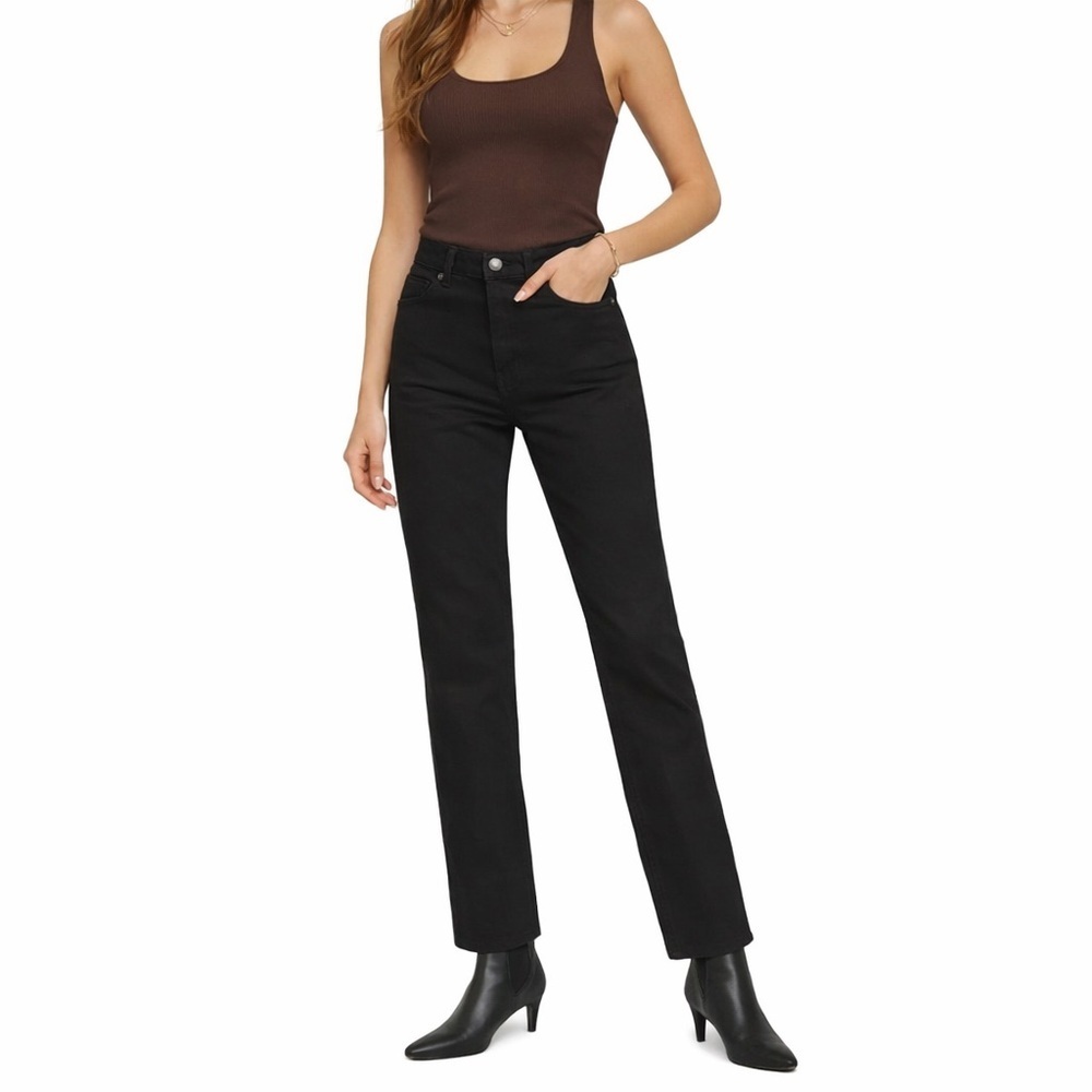 REFORMATION Cynthia High‎ Rise Straight Jeans in Black